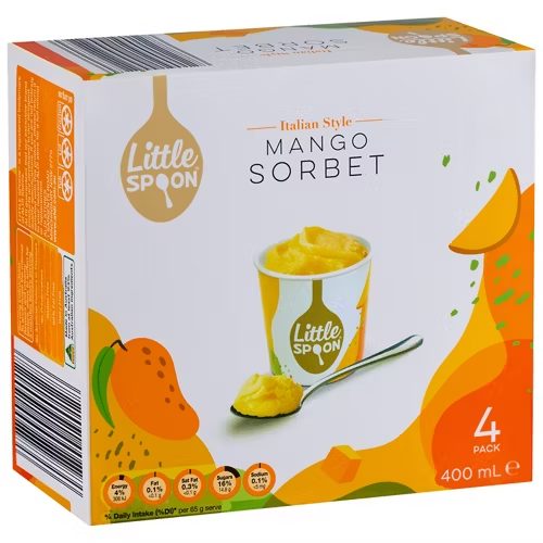 LITTLE SPOON Mango Sorbet 4 Pack 400ml