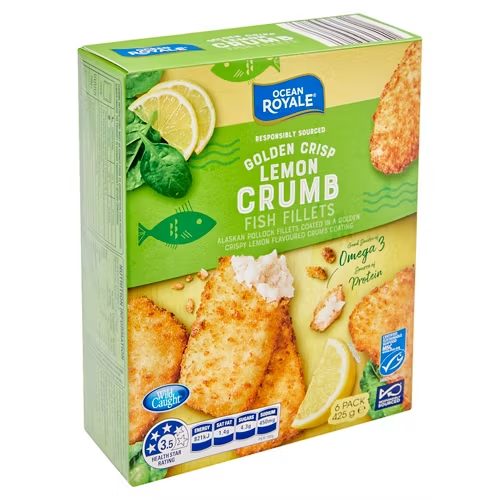 OCEAN ROYALE Golden Crisp Fish Fillets – Lemon Crumb 425g
