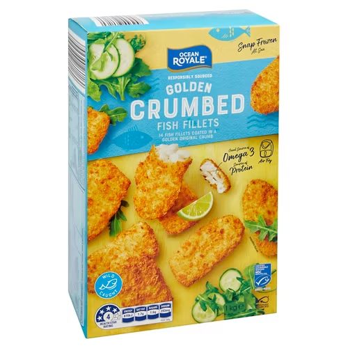 OCEAN ROYALE Golden Crumbed Fish Fillets 1kg