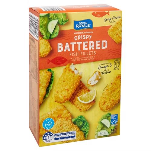 OCEAN ROYALE Crispy Battered Fish Fillets 1kg