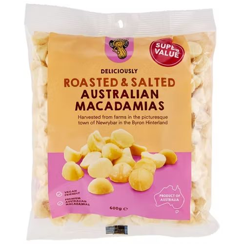 THE HAPPY NUT Roasted & Salt Macadamias 600g