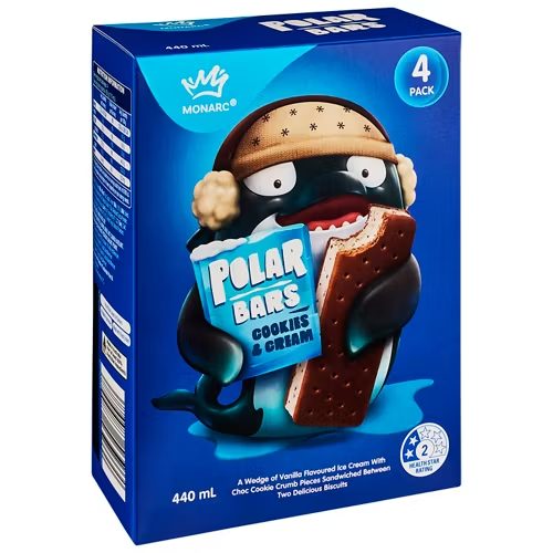MONARC Polar Bars Cookies & Cream 4 Pack 440mL